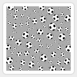 Football / Soccer Ball Seamless Pattern - Grey Background Sticker